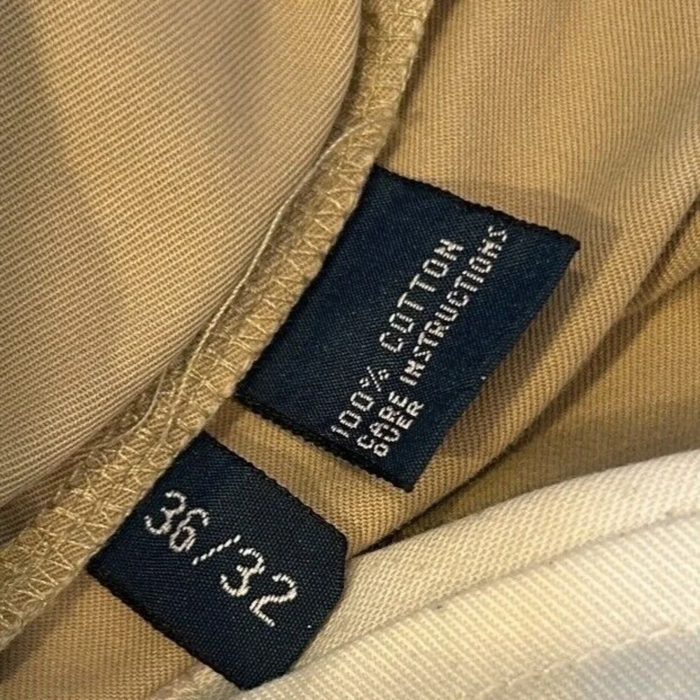 Polo Ralph Lauren Chino Pants 36x32 Mens Khaki Tan‎ Straight Leg Cotton Twill